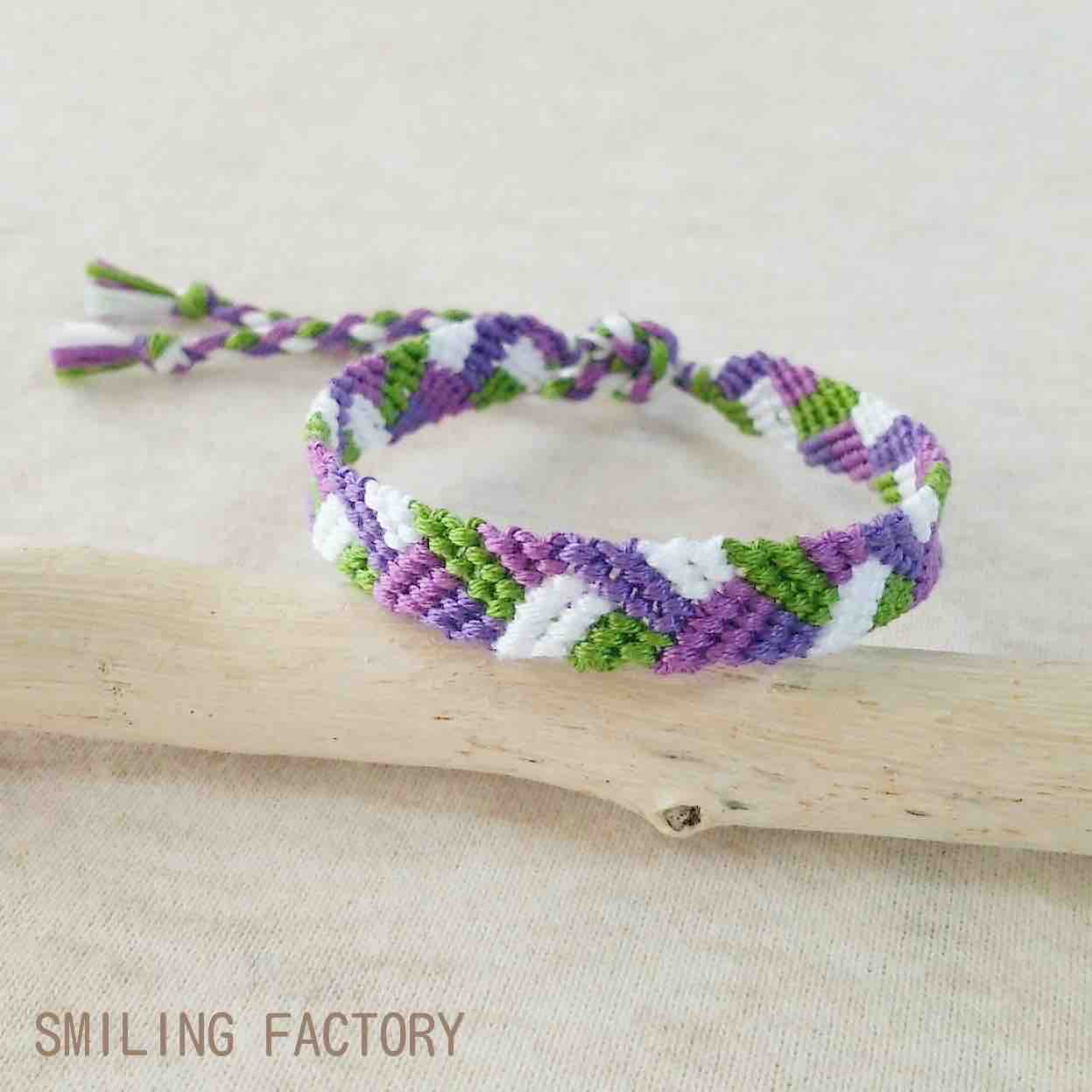 モザイク模様ミサンガ/朝顔・紫 : ミサンガブログ～Yaayaの手作り