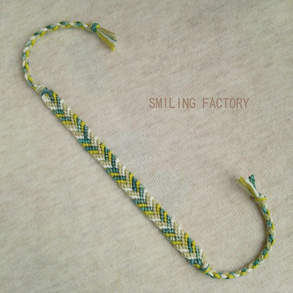 Leaf V模様風ミサンガ Wh Lgr Ygr Gr グラデーション ミサンガブログ Yaayaの手作りアクセサリーコレクション