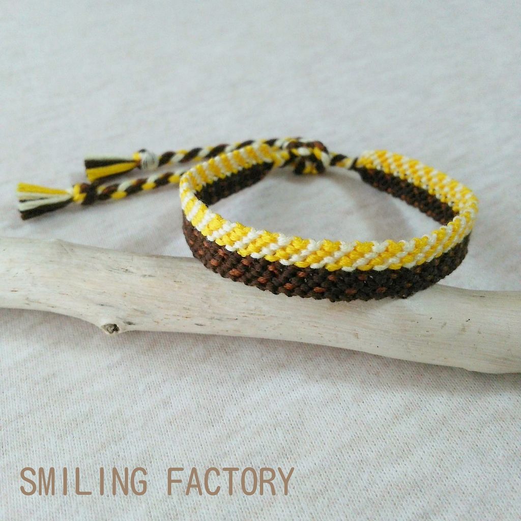 ひまわりミサンガ ドットストライプ模様 ミサンガブログ Yaayaの手作りアクセサリーコレクション
