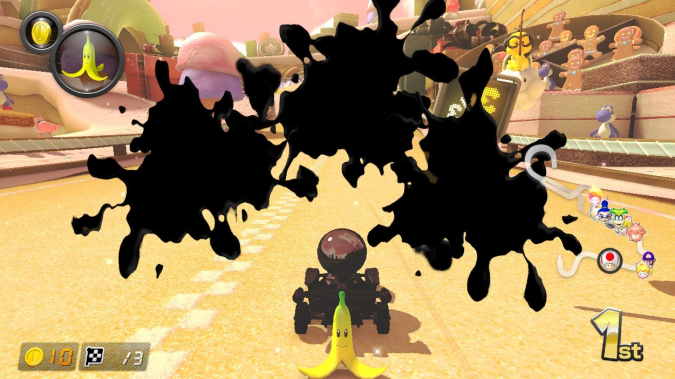 マリカー ゲッソーのスミによる攻撃が地味に悪質な件ｗ指で消すと壁に当たって結構やっかいだ マリオカートツアー攻略まとめ ノコノコ速報