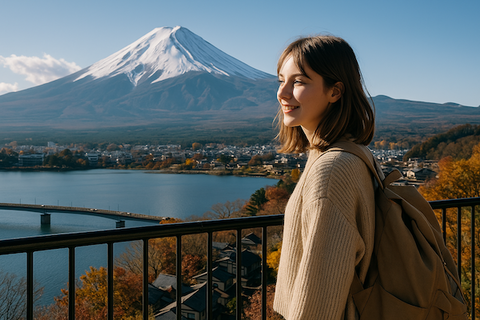 Mount Fuji tourism woman