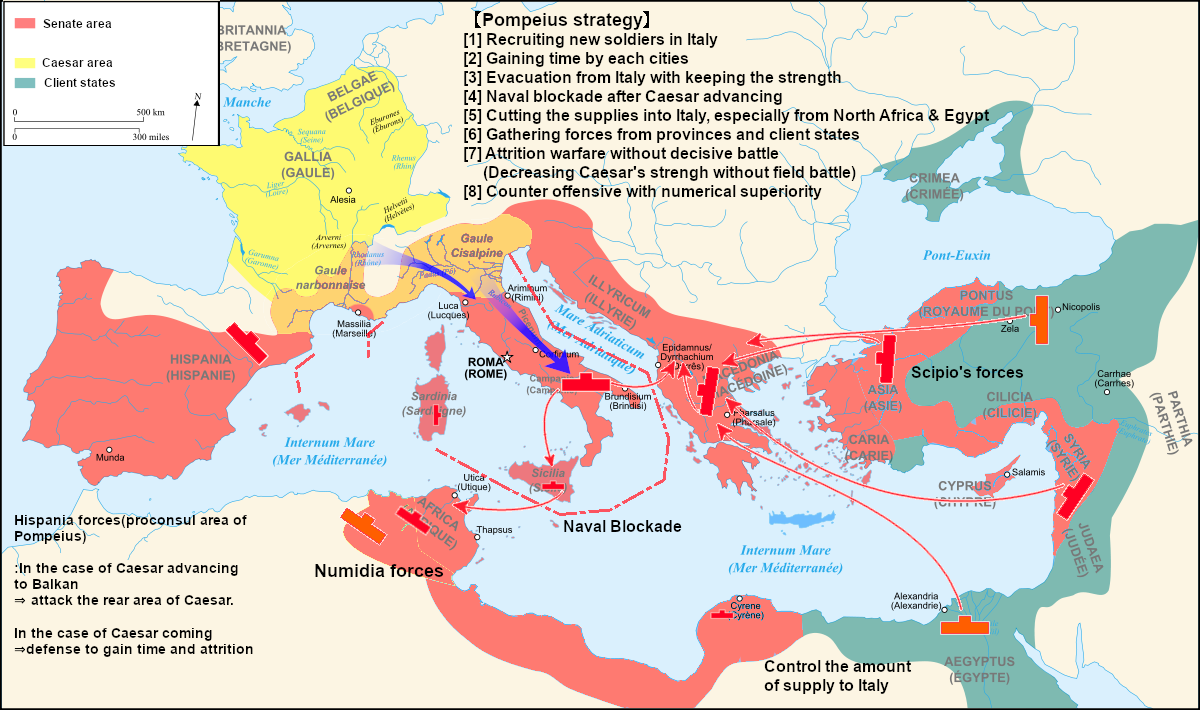 ポンペイウスの対カエサル戦略 イタリア戦役 戦史の探求