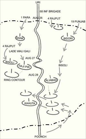 Battle of Hajipir Pass_インド軍の反撃_突出部遮断