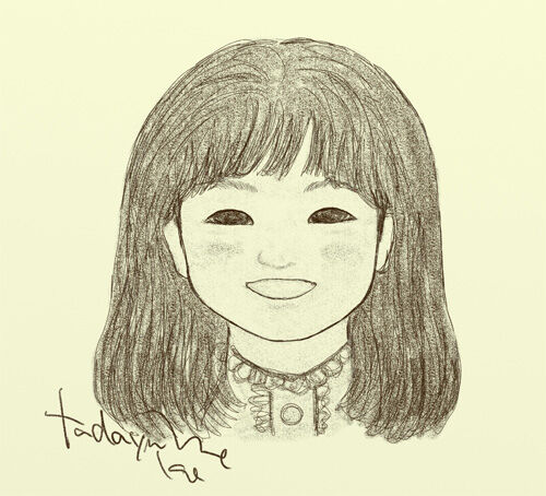 デッサン調のかわいい似顔絵