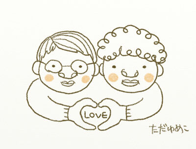 クレヨンのほのぼの似顔絵