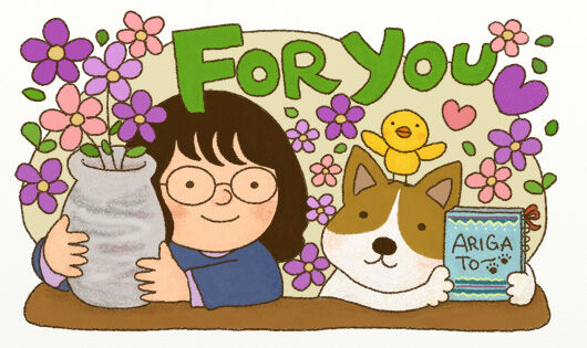 「FOR YOU」シール用の似顔絵イラスト☆