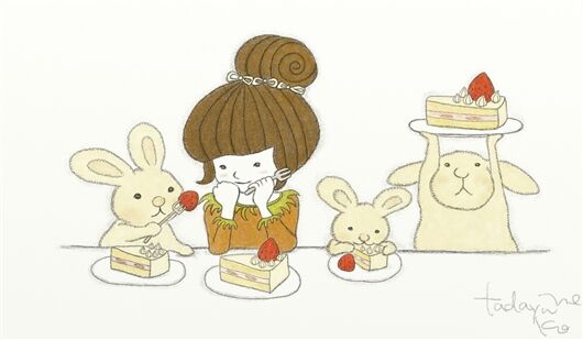 うさぎファミリーと苺のショートケーキ☆