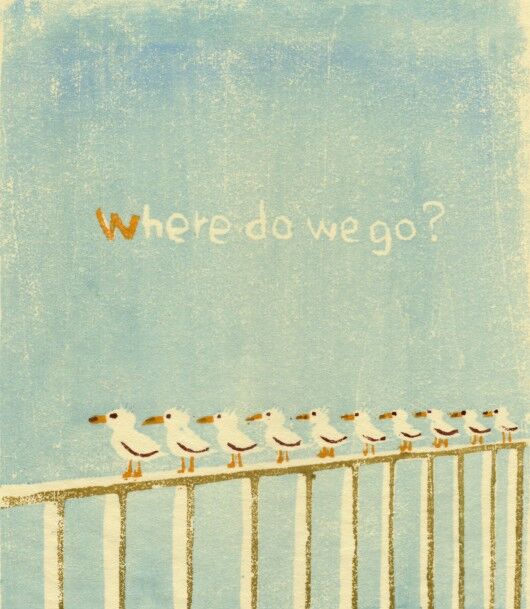 木版画「どこへ行こうか」