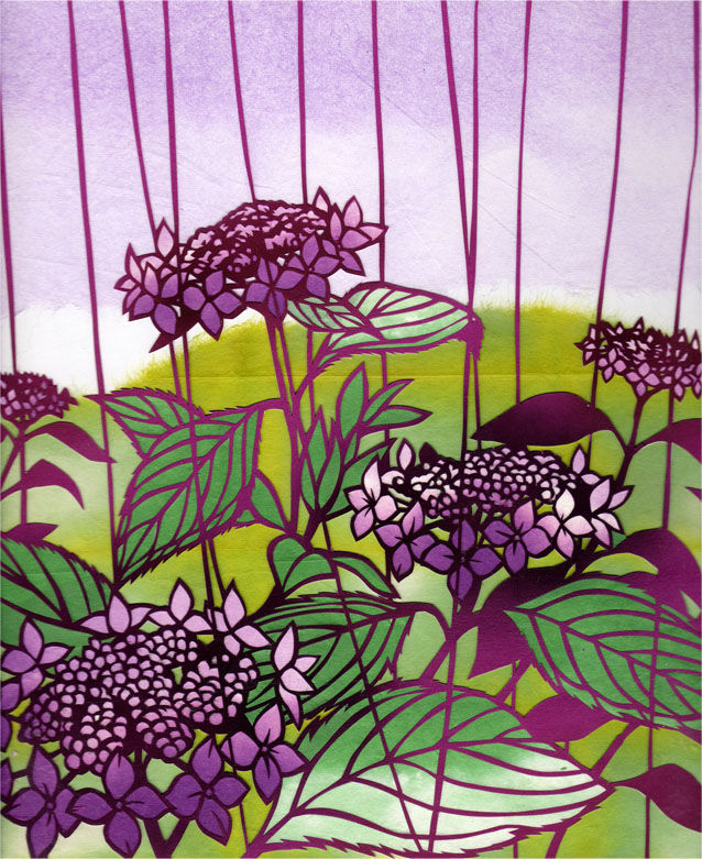 切り絵 紫陽花の頃 たできち かじさやかの色々制作日記