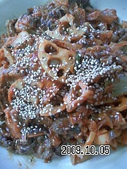 091005_#89【牛焼肉とれんこんのキムチポッカ】 091005_【牛焼肉とれんこんのキムチポッカ】
