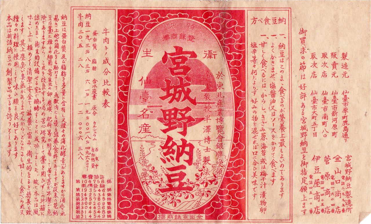 原ノ町鹿島工場のこの掛け紙 よくよく見ると全部違うんでないかい 七転納豆