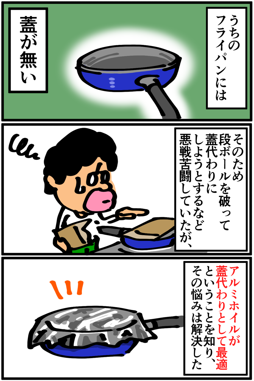 第116話 便利なアルミホイル蓋 底辺絵描き 退屈健の毎日カツカツ生活