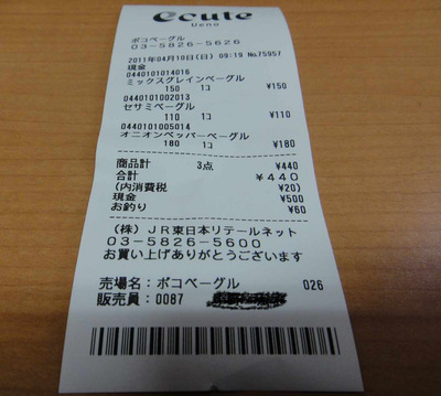 たまに行くならこんな店 ポコベーグルエキュート上野店