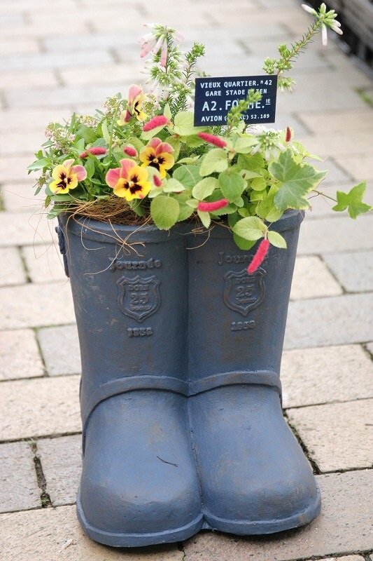 多肉植物　寄せ植え　長靴 多肉植物寄せ植え長靴