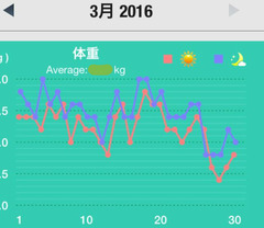 2016,3月の体重