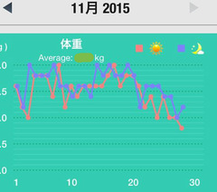 2015,11月の体重