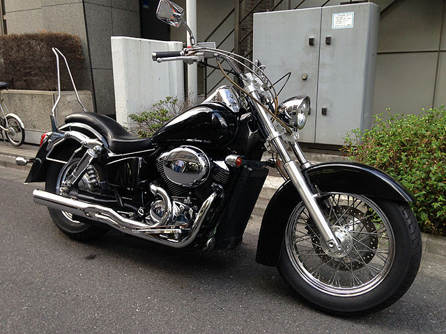 シャドウ750用 KENTEC製クラシック2in1フィッシュテールマフラー