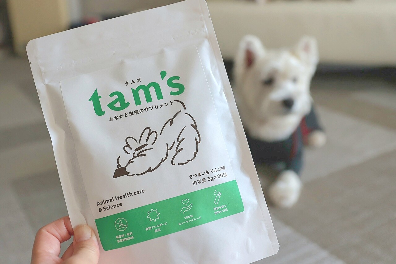 【新品未開封】Tam'sタムズ 犬のおなかと皮膚のサプリメント5g× 30包×2 定期発送】 tam'sおなかと皮膚のサプリメント さつまいもりんご