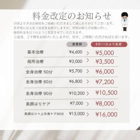 料金改定②