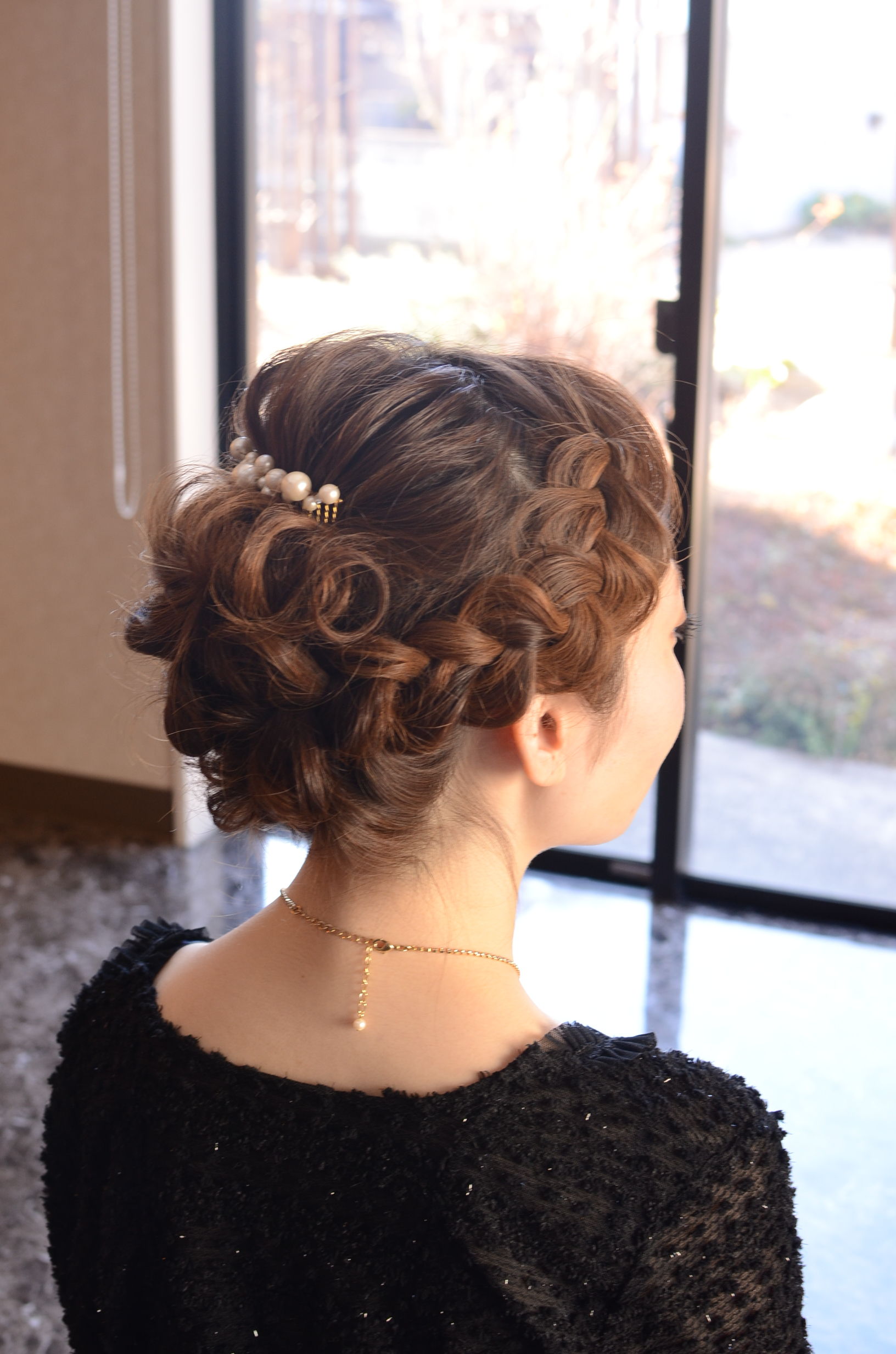 結婚式アップ ミディアムヘアー編み込み たかはし美容室のブログ 結婚式アップ ミディアムヘアー編み込み たかはし美容室のブログ