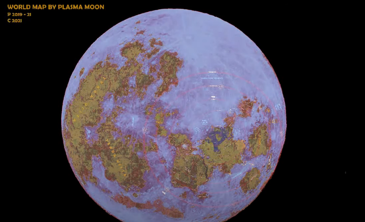 mapa de la luna es la tierra