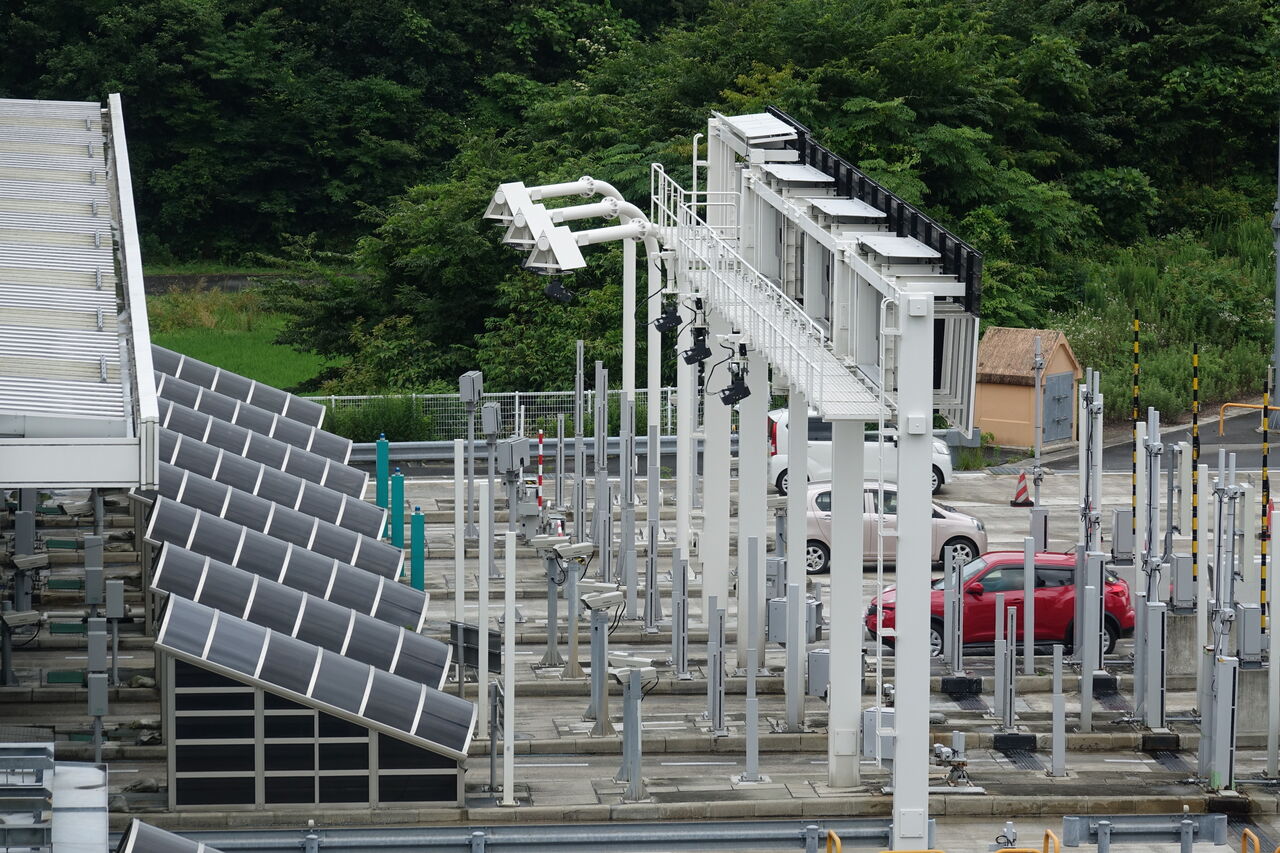 三陸道 鳴瀬奥松島本線料金所の側道から 高速道路の側道から From The Sokudo Of Highway