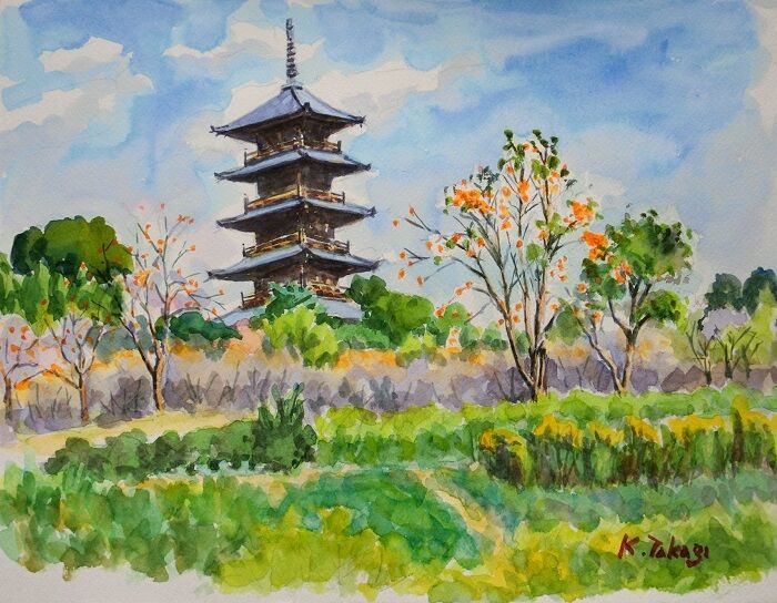 秋 備中国分寺3 takaの新風景画2 秋 備中国分寺3 takaの新風景画2