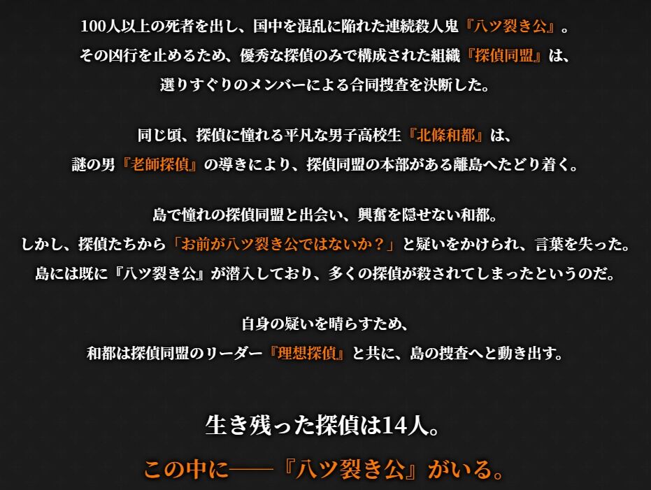 探偵撲滅 プレイ感想 ネタバレ二章まで 導かれし勇者たかぴくすの冒険 探偵撲滅 プレイ感想 ネタバレ二章まで 導かれし勇者たかぴくすの冒険