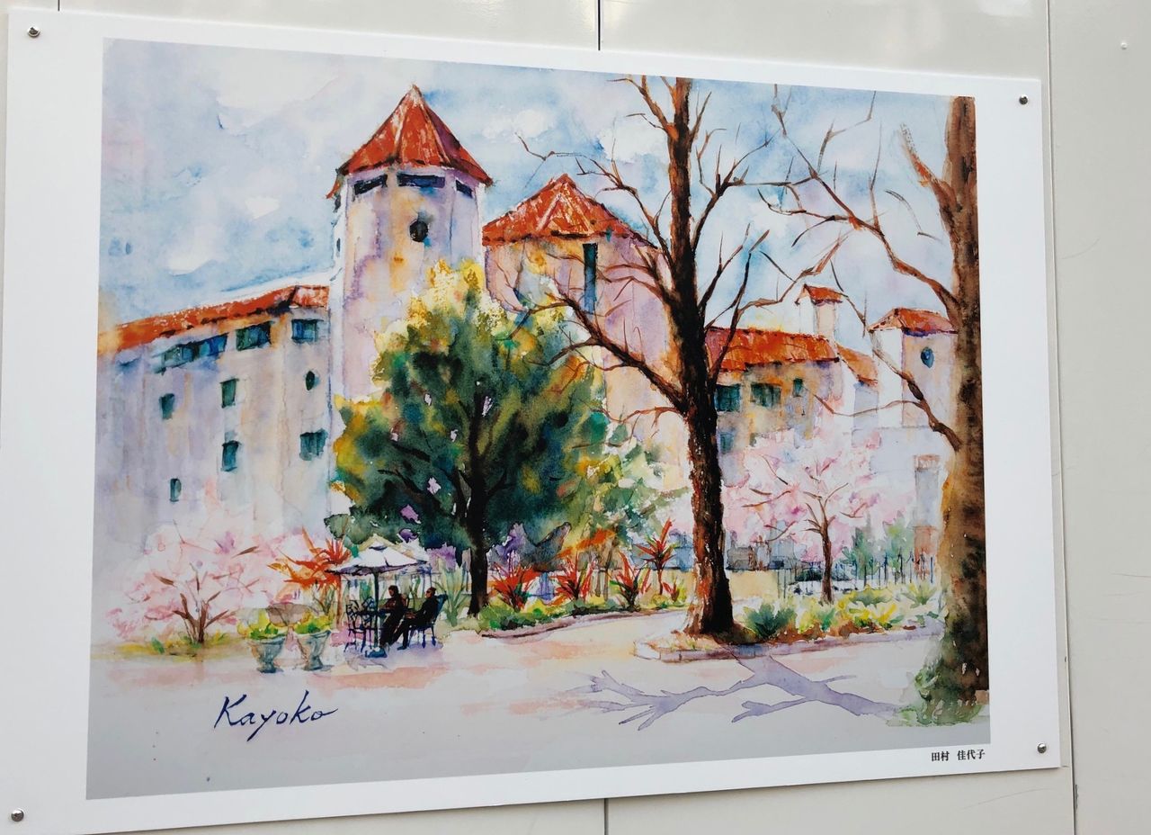 工事現場の壁に心安らぐ水彩画‥！】花のみちスケッチ展 : 宝塚コミパ通信
