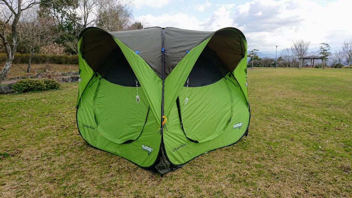 ケシュア・ポップアップテントをドッキング : DEBUSキャンプ（ゆるゆる