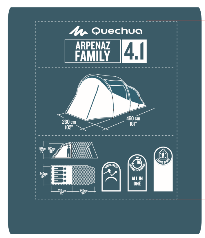 新作；QUECHUA ファミリーテント ARPENAZ FAMILY 4.1 FRESH&BLACK