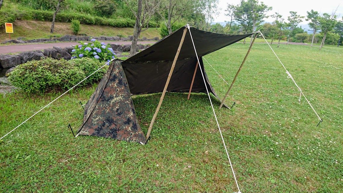 軍幕パップテントのファスナー改造＆二股化 : DEBUSキャンプ