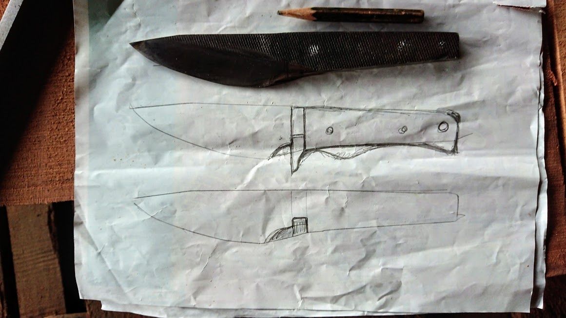 鉄工やすりからカスタムナイフ作り Debusキャンプ ゆるゆる自作キャンパー