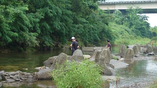 小鮎釣り12犬上川22 08 14 釣りにつられて