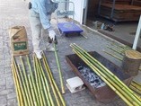 油抜き 半割ドラム缶