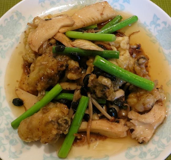 牡蠣の炒めもの