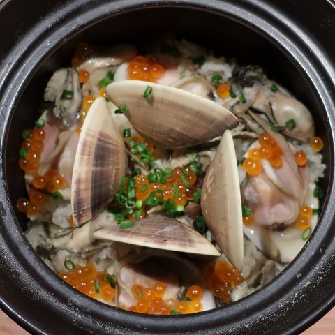 牡蠣と蛤の土鍋ごはん(魚トの神)1480