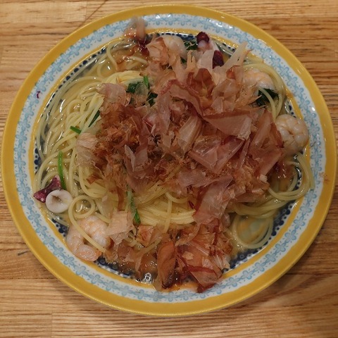 海老烏賊法蓮草和だしパスタ(パステル)1318