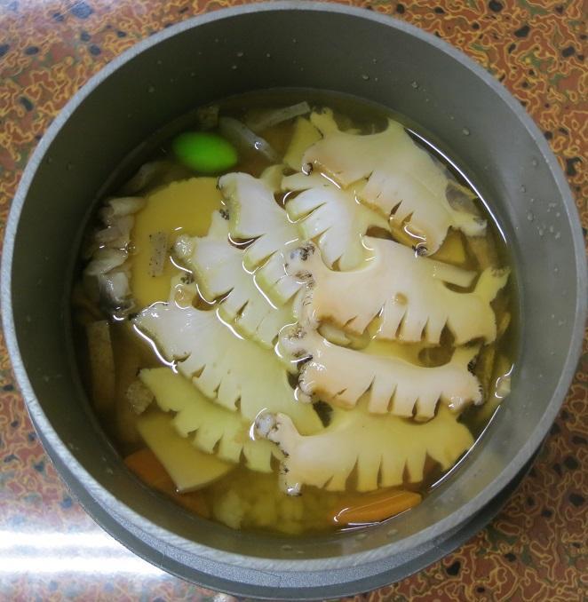 鮑釜飯(炊く前)