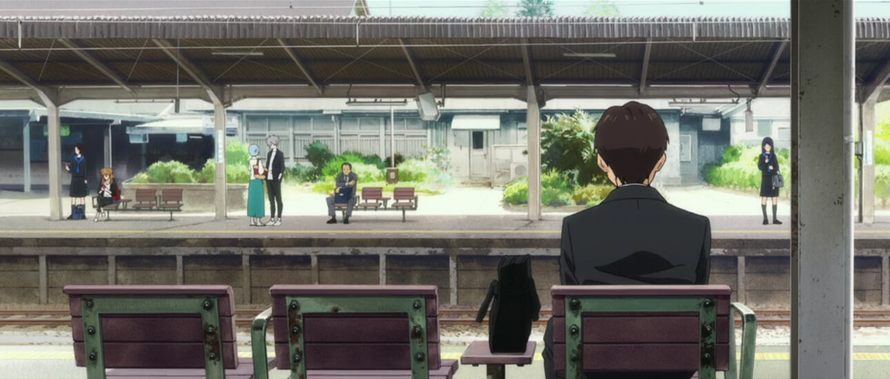 アニメ聖地巡礼絵画⑥ シン・エヴァンゲリオン「宇部新川駅」32.7㎝×24.0㎝ 芸能人愛用 アニメ聖地巡礼絵画⑥ シン・エゥンゲリオンより