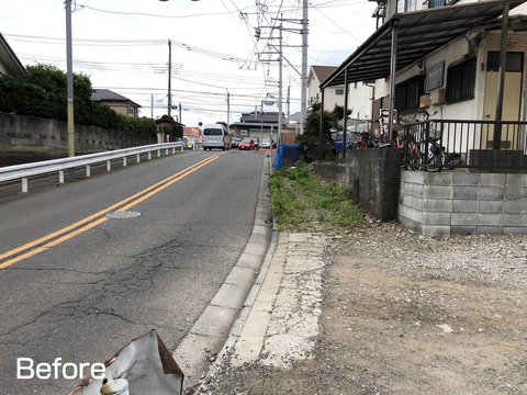 歩道の砂利道を舗装して頂きました。