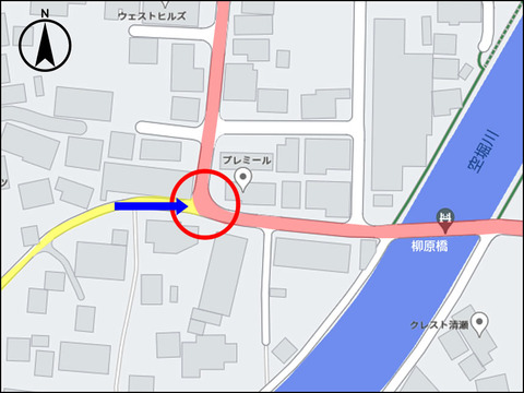 野塩一丁目の交差点