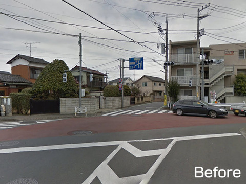 芝山交差点歩道設置