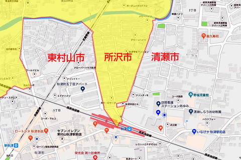 秋津駅周辺図