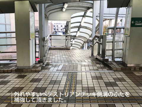 ペデストリアンデッキ側溝蓋