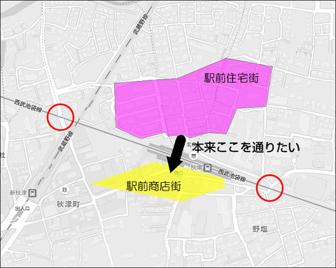 秋津駅前図