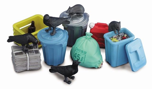 ゴミ捨て場のカラスを再現