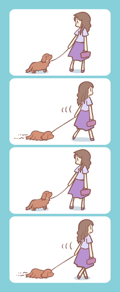 ワンコとおねえさんがコント