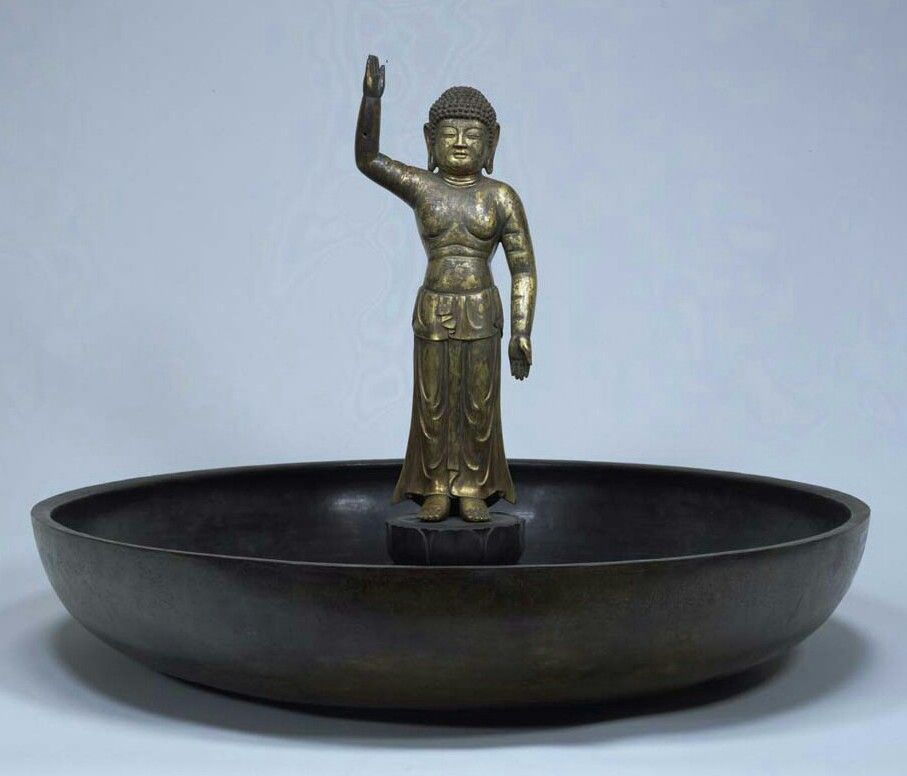 古玩「釈迦誕生仏」天上天下唯我独尊・諸行無常・一切皆苦・二頭身像