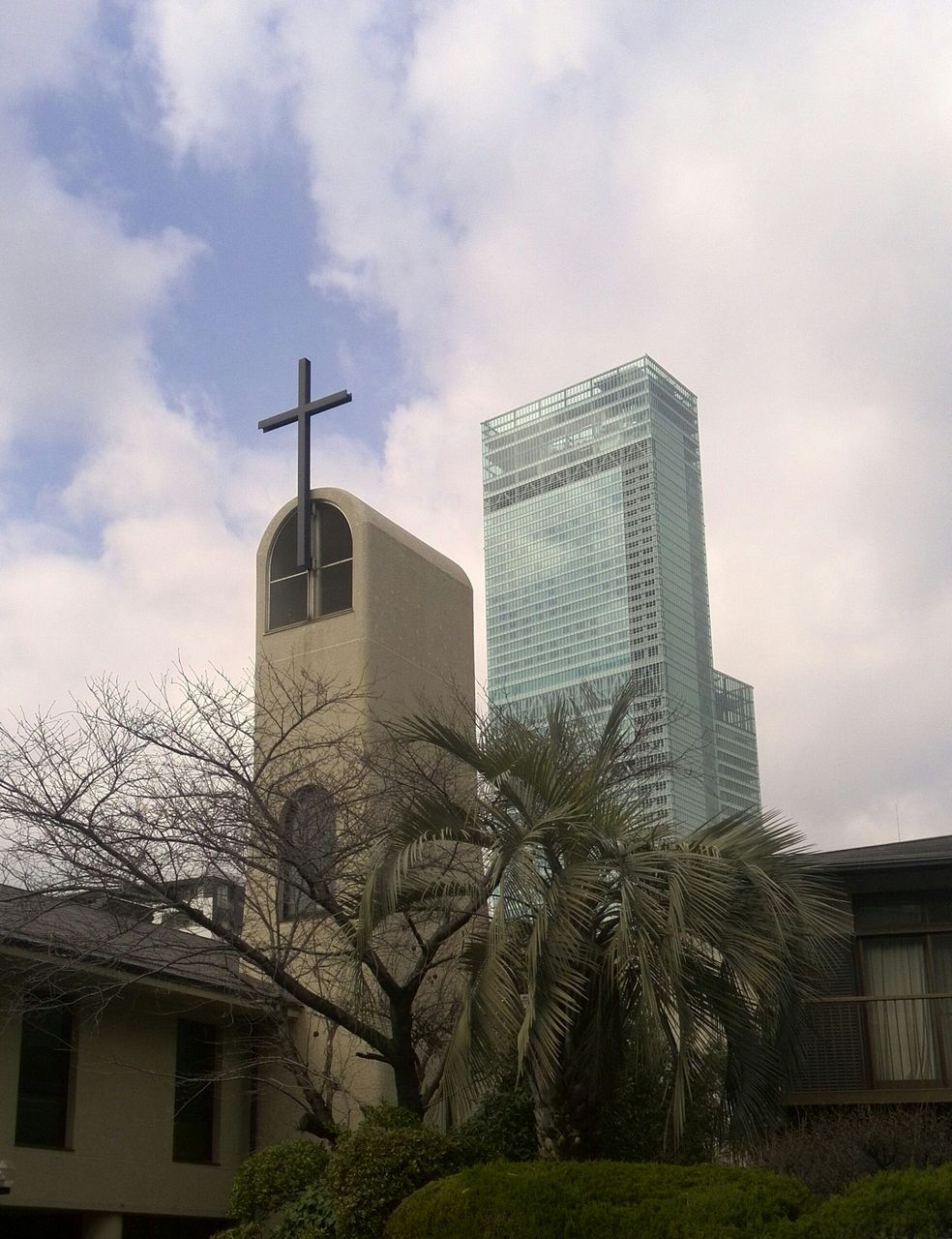 あべのハルカス とカトリック阿倍野教会 冬尋坊の写真 動画館
